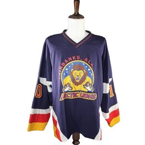 Tyler Munson Signed Alaska‎ Hockey Jersey Arctic Lions Big Daddy's BBQ VTG XL